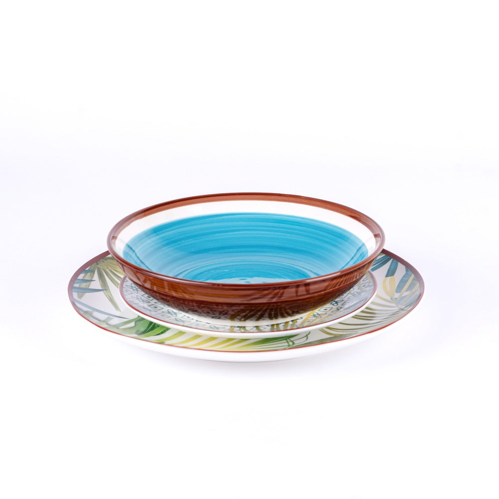 Metropolis Jungle Porcelain Dinnerware Set - Set 18 Pieces