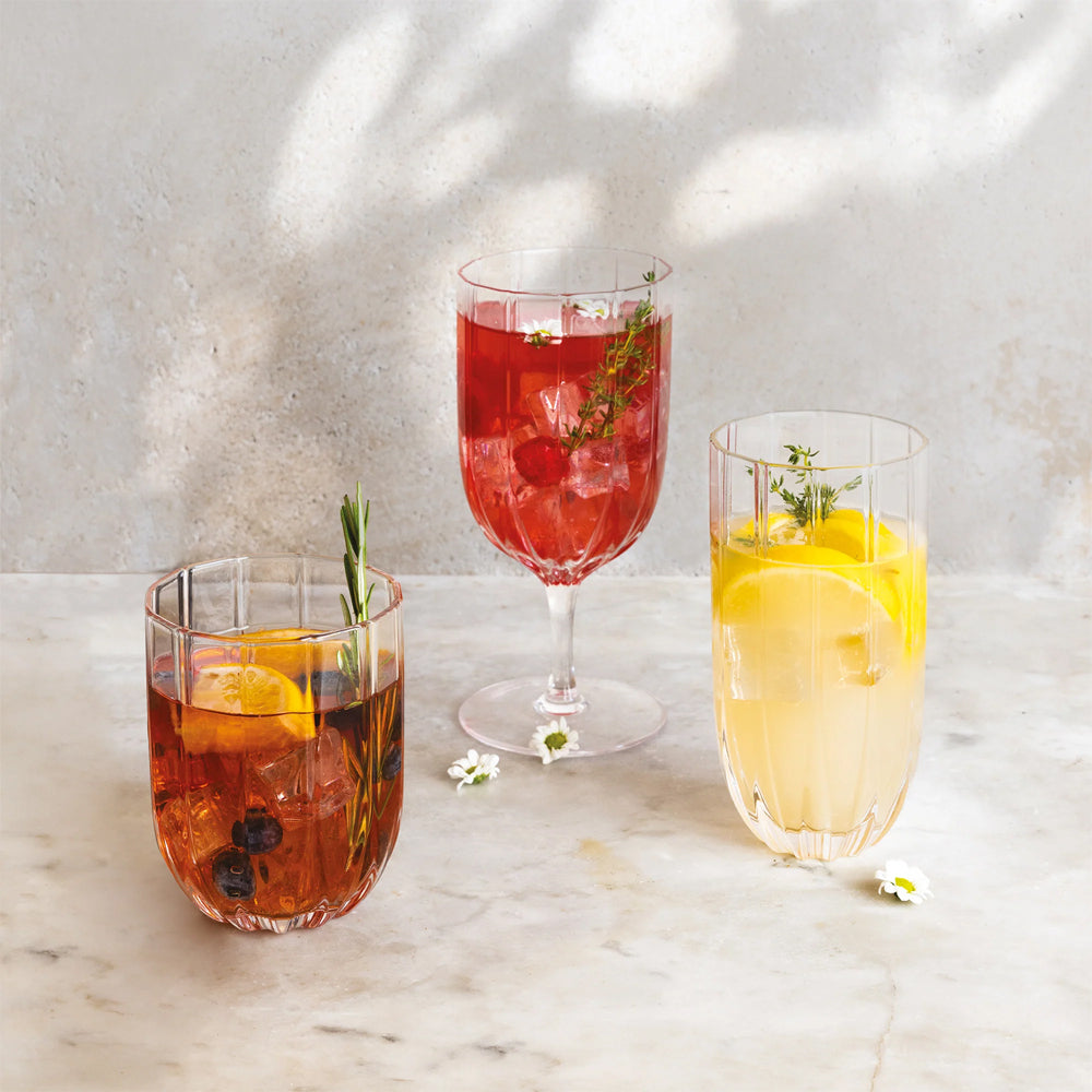 38.5 cl - Zafferano Margherita Bicchiere Acqua In Vetro - Set 4 Pz