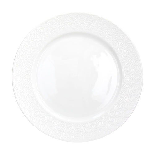 27.5 cm - Tognana Margaret Piatto Piano Con Bordo in Rielievo In Porcellana Set 6 Pz