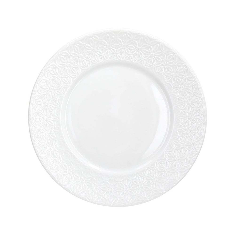 19 cm - Tognana Margaret Piatto Frutta Con Bordo in Rielievo In Porcellana Set 6 Pz