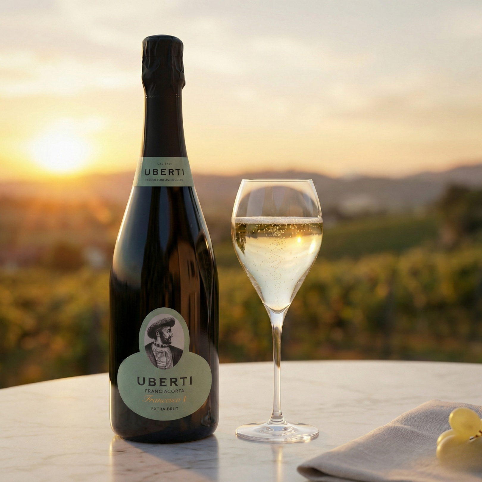Francesco I Franciacorta DOCG Uberti + 6 Calici Rastal Franciacorta