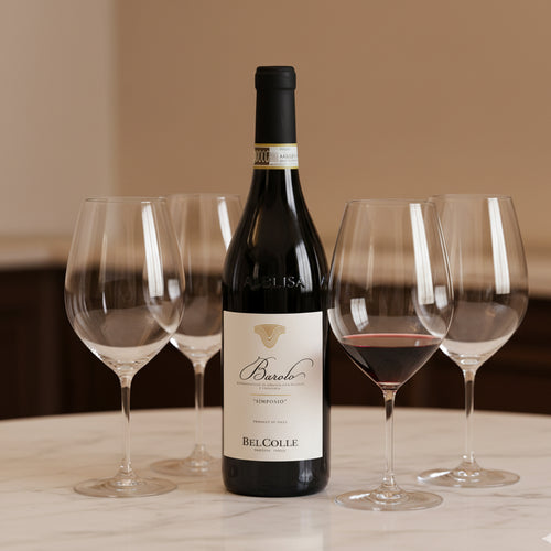 Simposio Barolo DOCG 2021 + 4 Riedel Wine Friendly 99.5 cl glasses