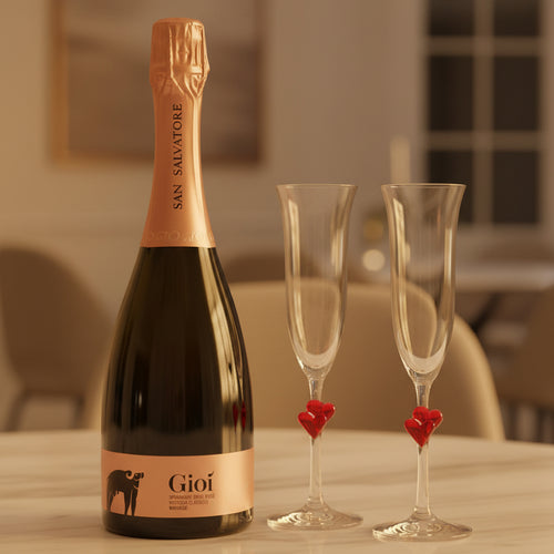 Gioì Extreme Brut Rosé Método Clásico 2019 San Salvatore 1988 + 2 Copas Flute L’Amour 17,5 cl