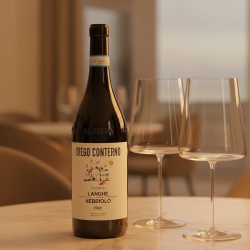 Baluma Langhe DOC 2022 Conterno Diego + 6 Copas Vino Tinto Zante Ray 60 cl