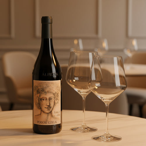 Nebbiolo d’Alba DOC 2023 Cascine Drago Poderi Colla + 6 Burgundy Glasses Harmony 72.4 cl