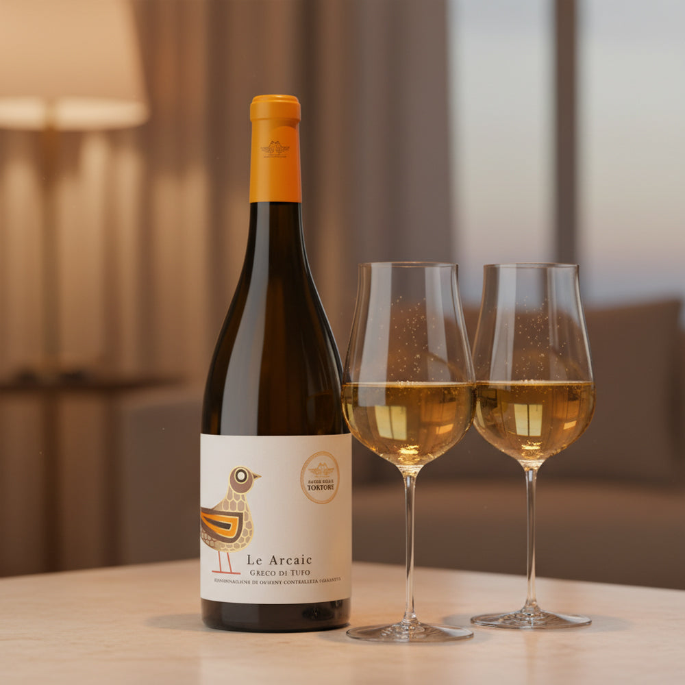 Greco di Tufo DOCG 2024 Le Arcaie Passo delle Tortore + 6 Weingläser Degustation Umana 52 cl