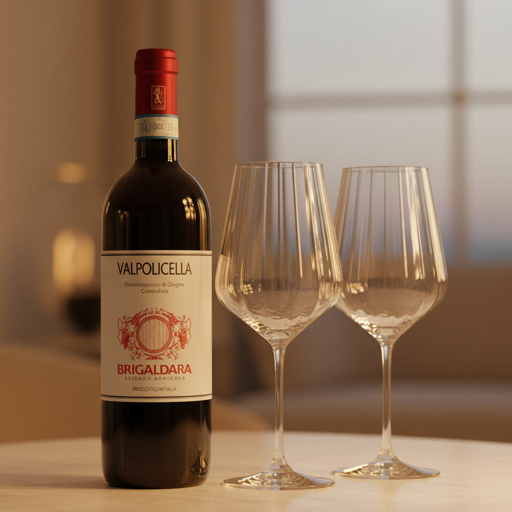 Valpolicella DOC 2023 Brigaldara + 6 Proefglazen Rode Wijn Harmony Lines 53 cl