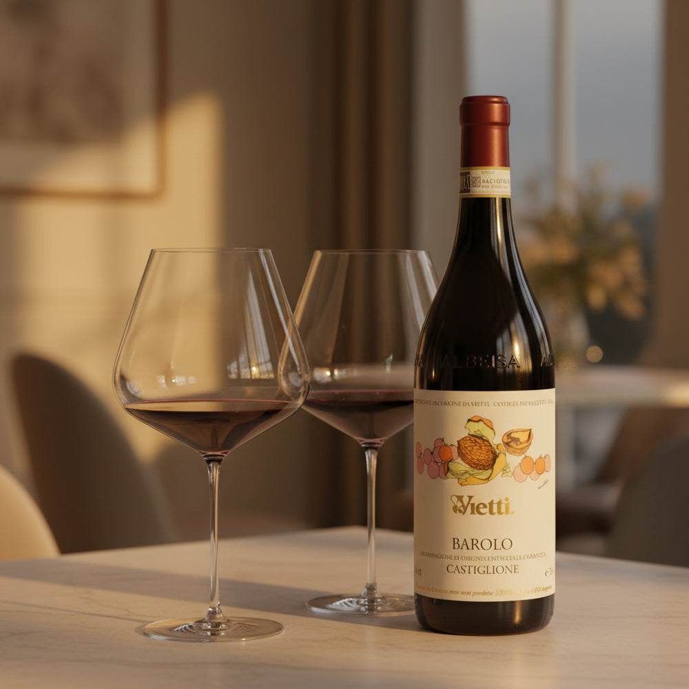 Castiglione Barolo DOCG 2020 Vietti + 2 Denk’Art Burgundy Glasses 96 cl
