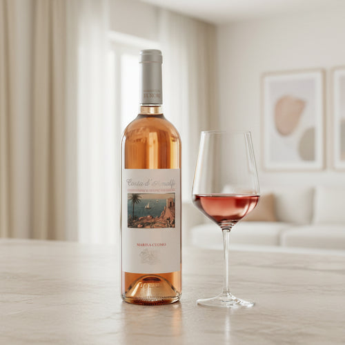 Rosato Costa d’Amalfi DOC 2024 Marisa Cuomo + 6 Calici Vino Rosso Premium 44 cl