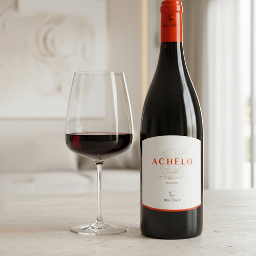 Achelo Cortona DOC 2022 Marchesi Antinori + 6 Calici Vino Rosso Nexo 47,8 cl