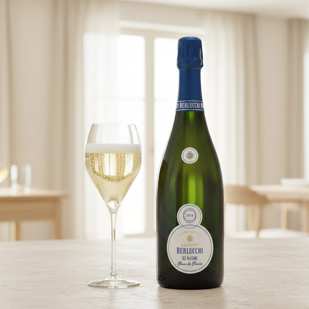 61 Nature Blanc de Blancs Franciacorta DOCG 2016 Cantine Berlucchi + 6 Calici Franciacorta Vino Bianco 42 cl