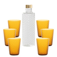 Isolano Set Bicchieri e Bottiglia In Vetro Borosilicato - Set 7 Pz