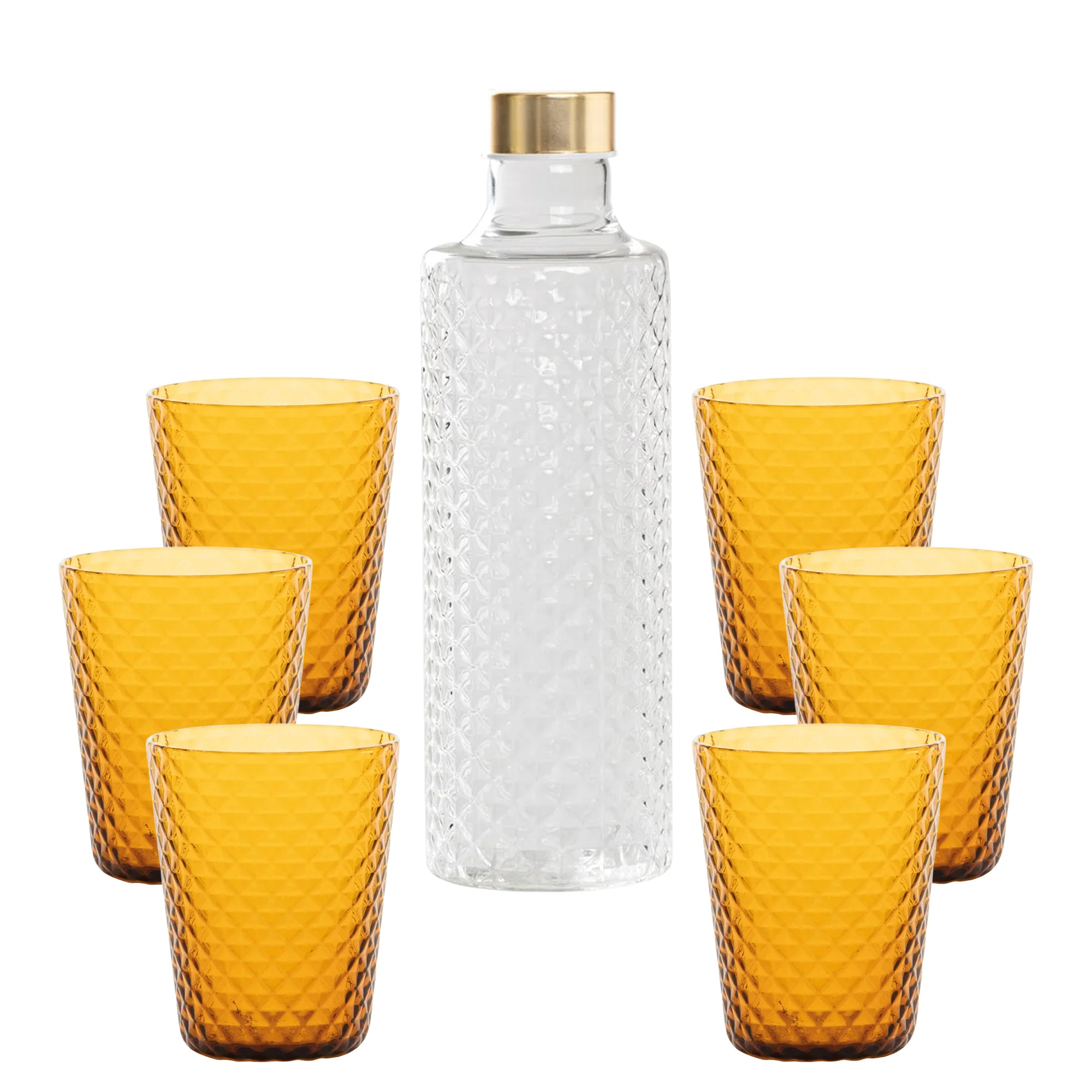 Isolano Set Bicchieri e Bottiglia In Vetro Borosilicato - Set 7 Pz