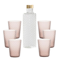 Isolano Set Bicchieri e Bottiglia In Vetro Borosilicato - Set 7 Pz