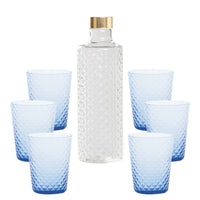 Isolano Set Bicchieri e Bottiglia In Vetro Borosilicato - Set 7 Pz