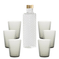 Isolano Set Bicchieri e Bottiglia In Vetro Borosilicato - Set 7 Pz