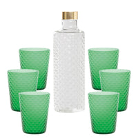 Isolano Set Bicchieri e Bottiglia In Vetro Borosilicato - Set 7 Pz