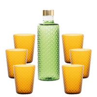 Isolano Set Bicchieri e Bottiglia In Vetro Borosilicato - Set 7 Pz