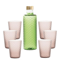 Isolano Set Bicchieri e Bottiglia In Vetro Borosilicato - Set 7 Pz