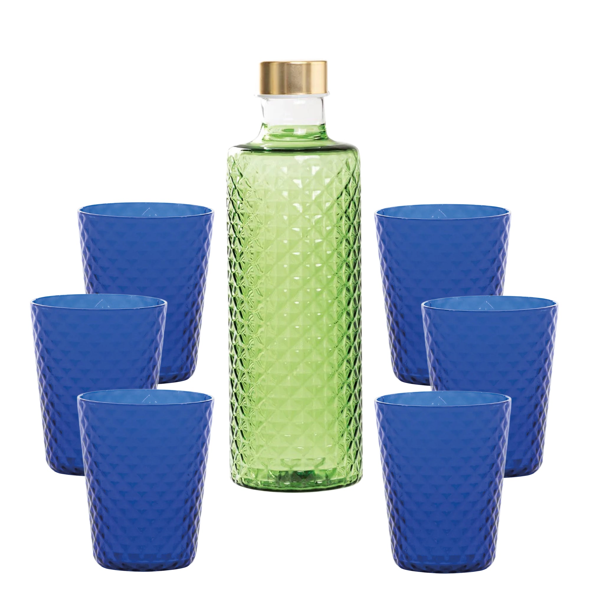 Isolano Set Bicchieri e Bottiglia In Vetro Borosilicato - Set 7 Pz