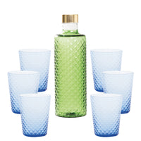 Isolano Set Bicchieri e Bottiglia In Vetro Borosilicato - Set 7 Pz