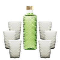 Isolano Set Bicchieri e Bottiglia In Vetro Borosilicato - Set 7 Pz