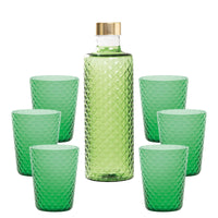 Isolano Set Bicchieri e Bottiglia In Vetro Borosilicato - Set 7 Pz