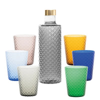 Isolano Set Bicchieri e Bottiglia In Vetro Borosilicato - Set 7 Pz