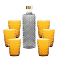 Isolano Set Bicchieri e Bottiglia In Vetro Borosilicato - Set 7 Pz