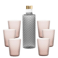Isolano Set Bicchieri e Bottiglia In Vetro Borosilicato - Set 7 Pz