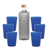 Isolano Set Bicchieri e Bottiglia In Vetro Borosilicato - Set 7 Pz