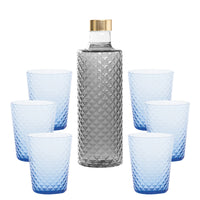 Isolano Set Bicchieri e Bottiglia In Vetro Borosilicato - Set 7 Pz