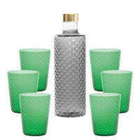 Isolano Set Bicchieri e Bottiglia In Vetro Borosilicato - Set 7 Pz