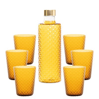 Isolano Set Bicchieri e Bottiglia In Vetro Borosilicato - Set 7 Pz