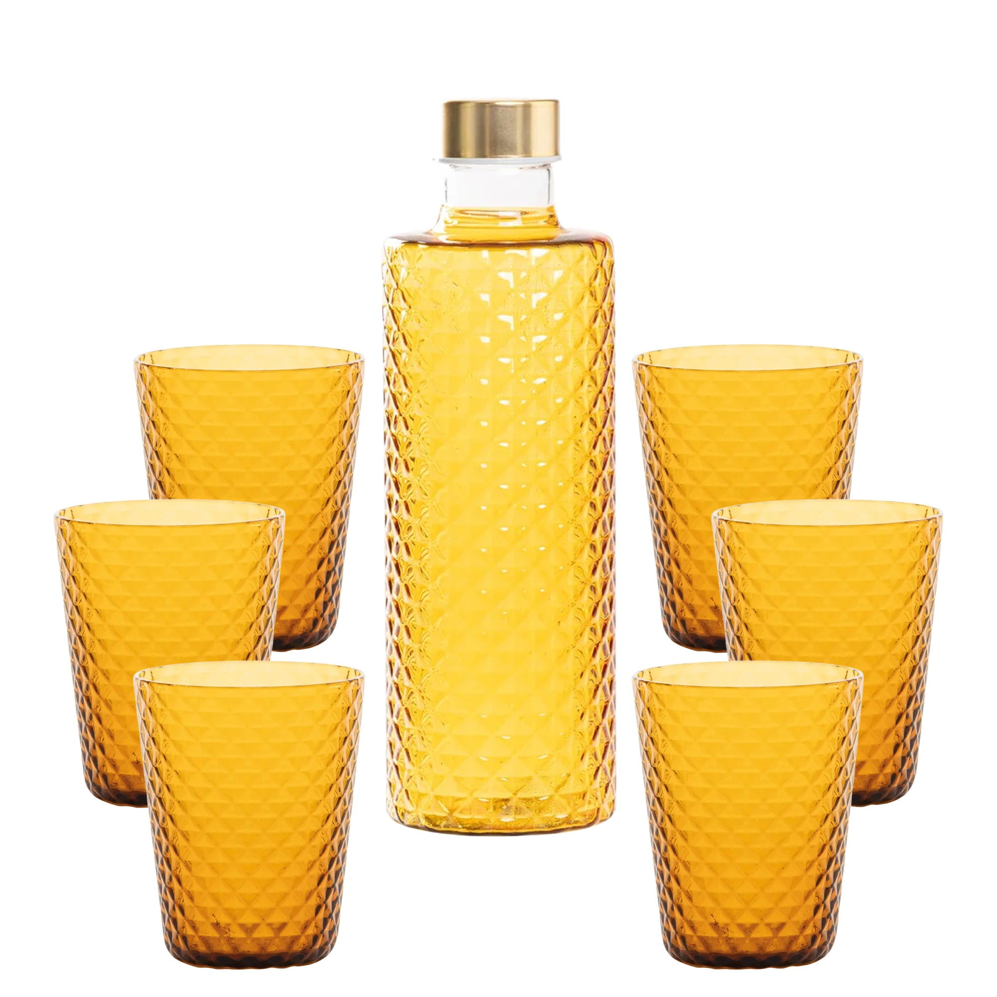 Isolano Set Bicchieri e Bottiglia In Vetro Borosilicato - Set 7 Pz