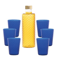 Isolano Set Bicchieri e Bottiglia In Vetro Borosilicato - Set 7 Pz