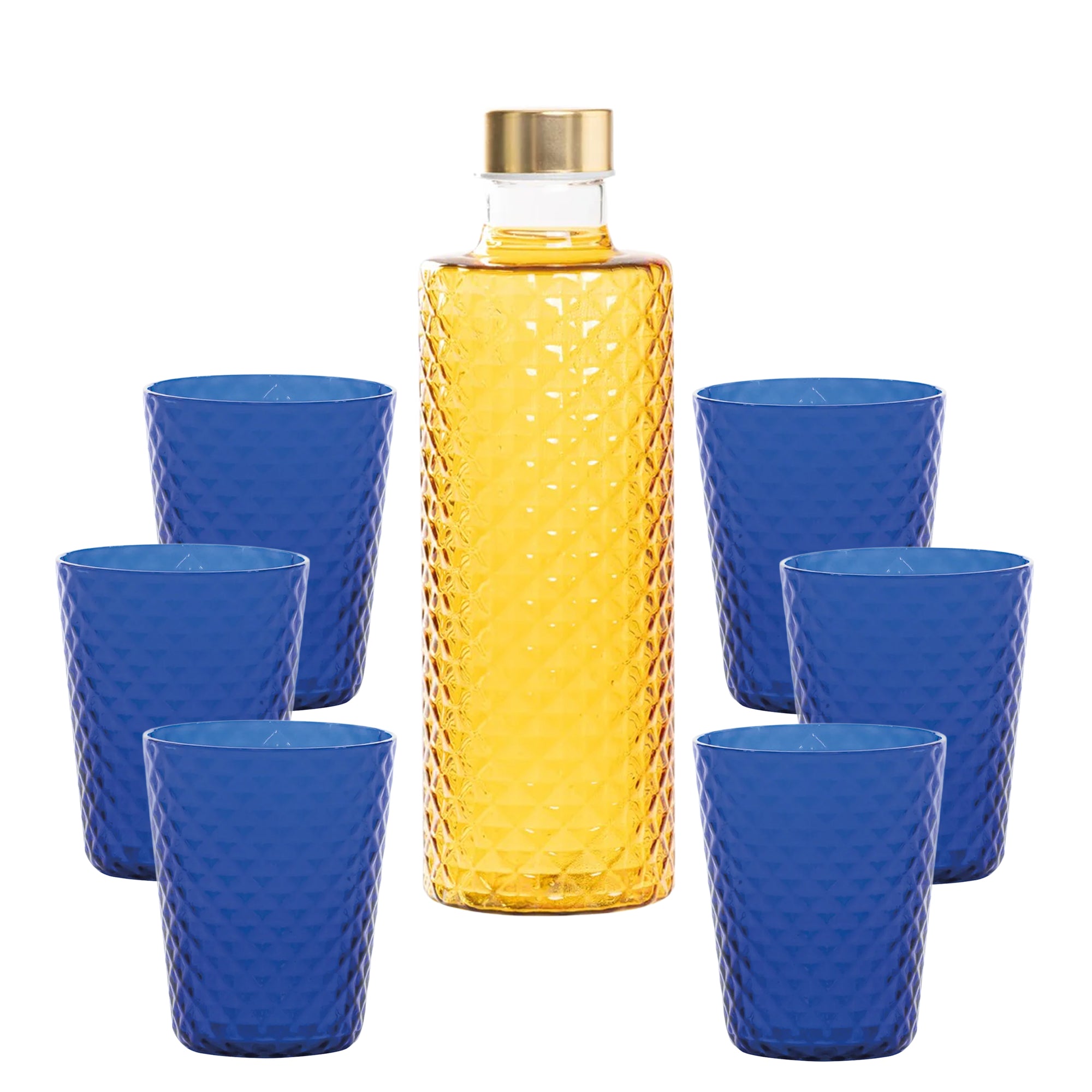 Isolano Set Bicchieri e Bottiglia In Vetro Borosilicato - Set 7 Pz
