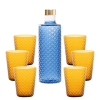 Isolano Set Bicchieri e Bottiglia In Vetro Borosilicato - Set 7 Pz