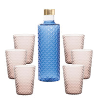 Isolano Set Bicchieri e Bottiglia In Vetro Borosilicato - Set 7 Pz