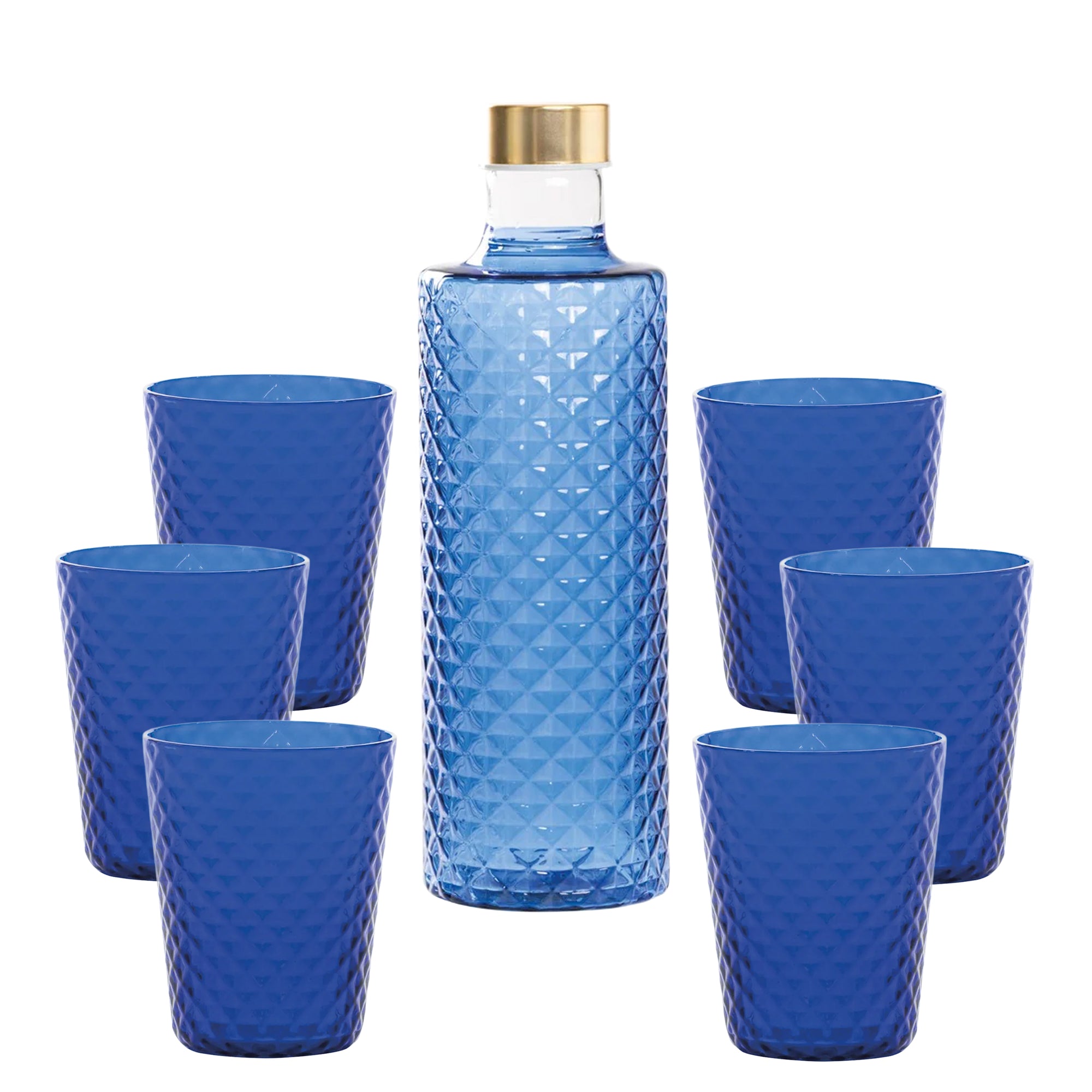 Isolano Set Bicchieri e Bottiglia In Vetro Borosilicato - Set 7 Pz