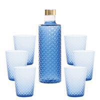 Isolano Set Bicchieri e Bottiglia In Vetro Borosilicato - Set 7 Pz