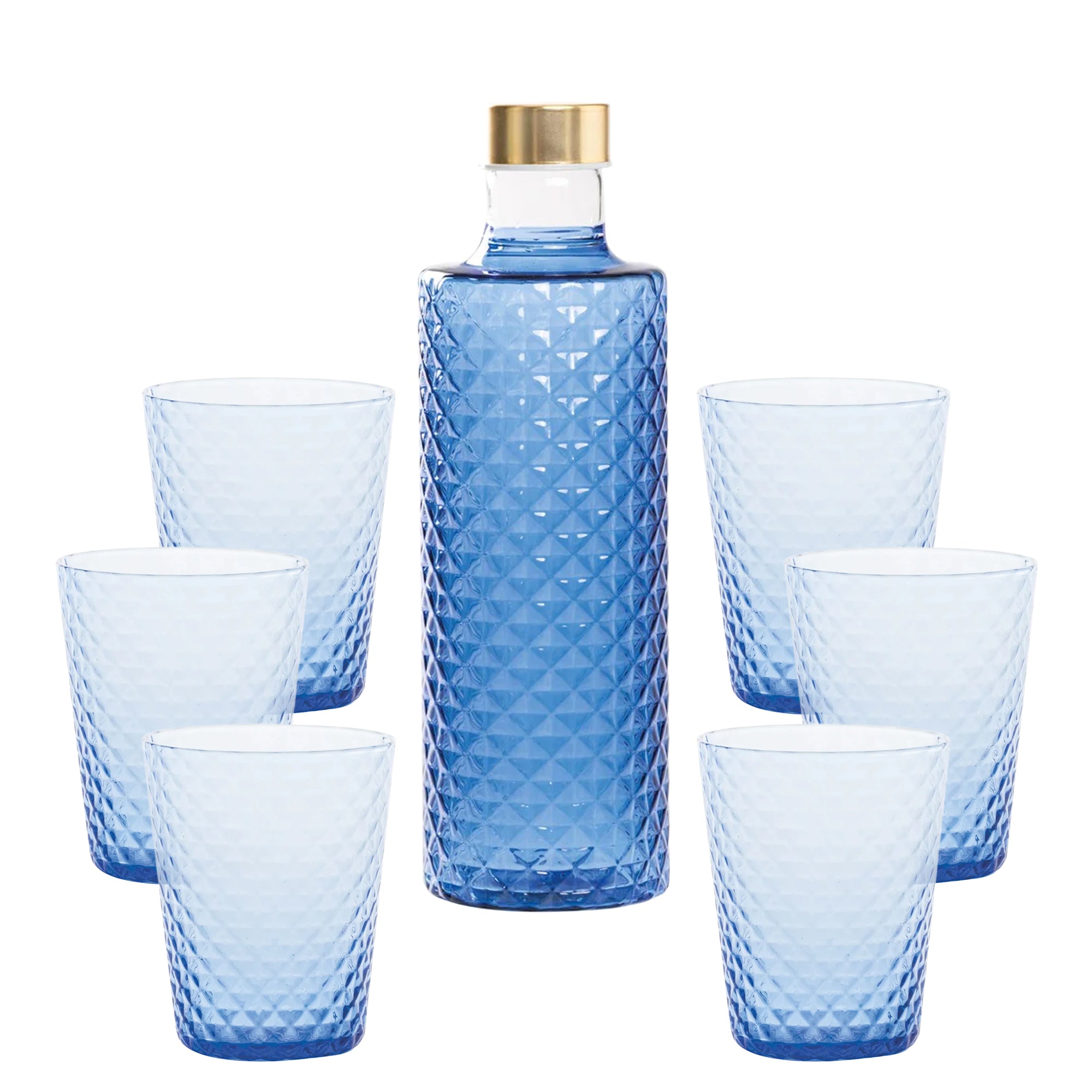 Isolano Set Bicchieri e Bottiglia In Vetro Borosilicato - Set 7 Pz