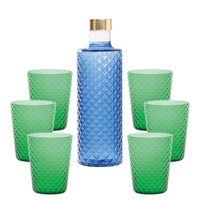 Isolano Set Bicchieri e Bottiglia In Vetro Borosilicato - Set 7 Pz