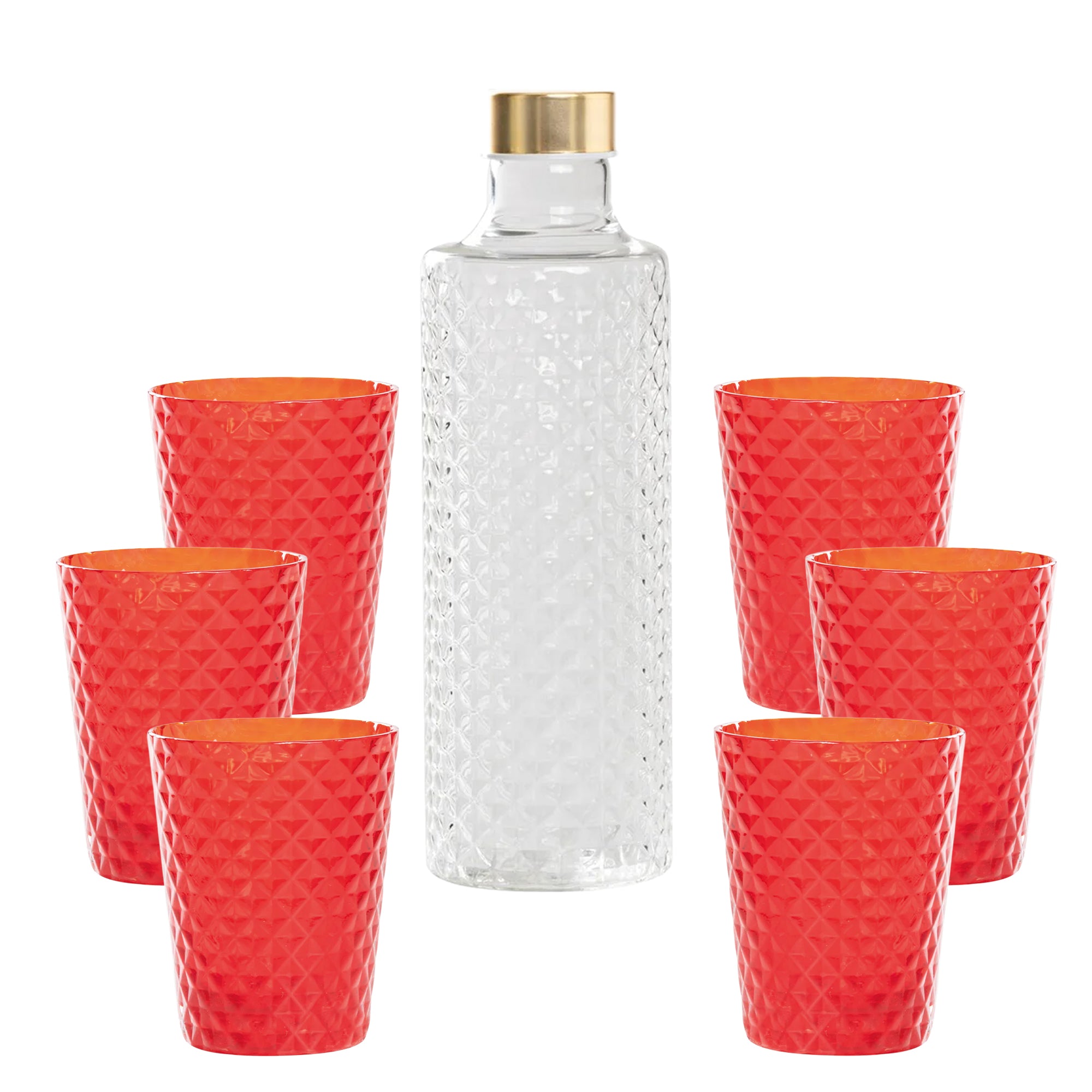 Isolano Set Bicchieri e Bottiglia In Vetro Borosilicato - Set 7 Pz