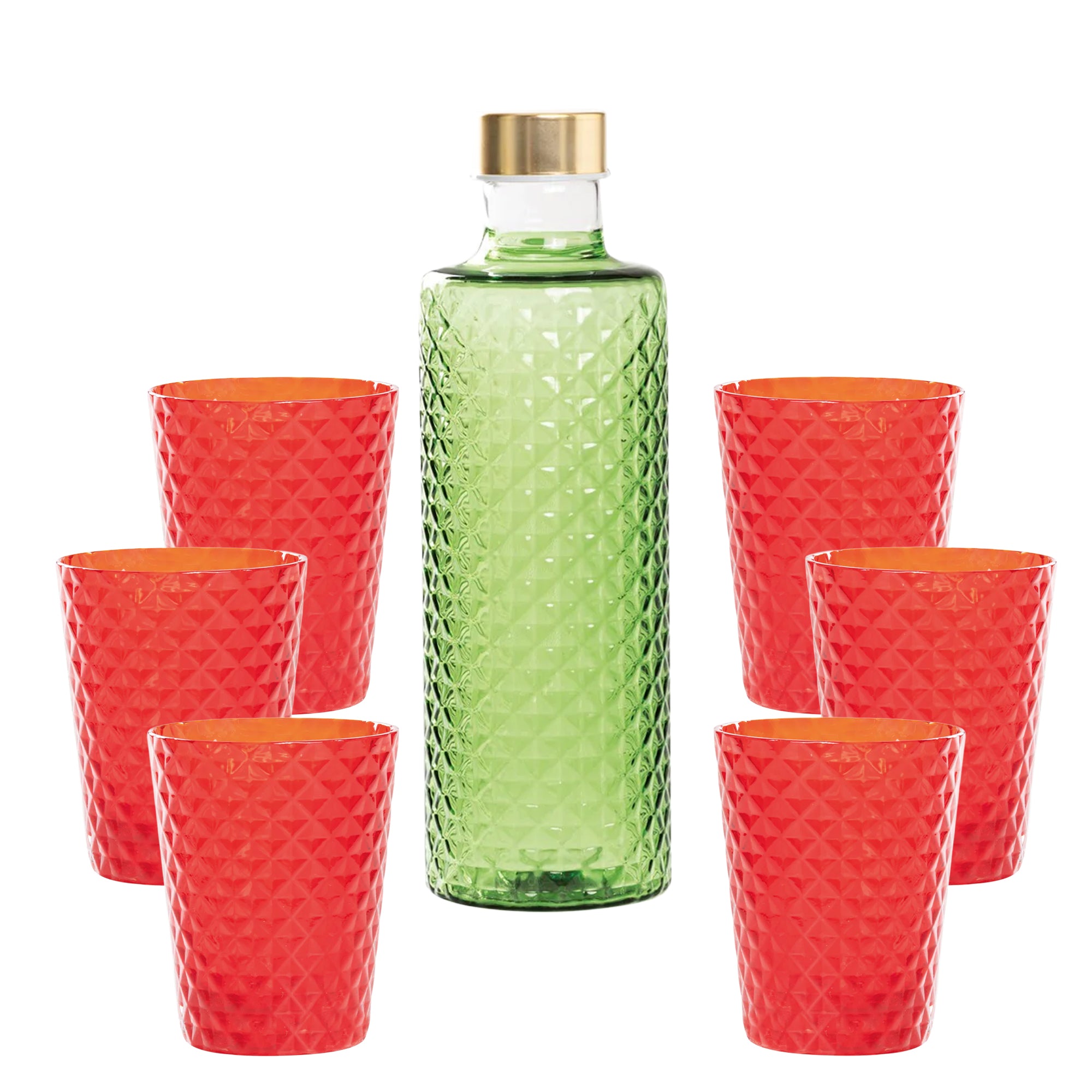 Isolano Set Bicchieri e Bottiglia In Vetro Borosilicato - Set 7 Pz