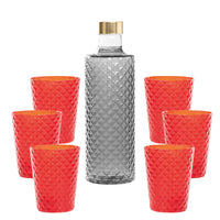 Isolano Set Bicchieri e Bottiglia In Vetro Borosilicato - Set 7 Pz