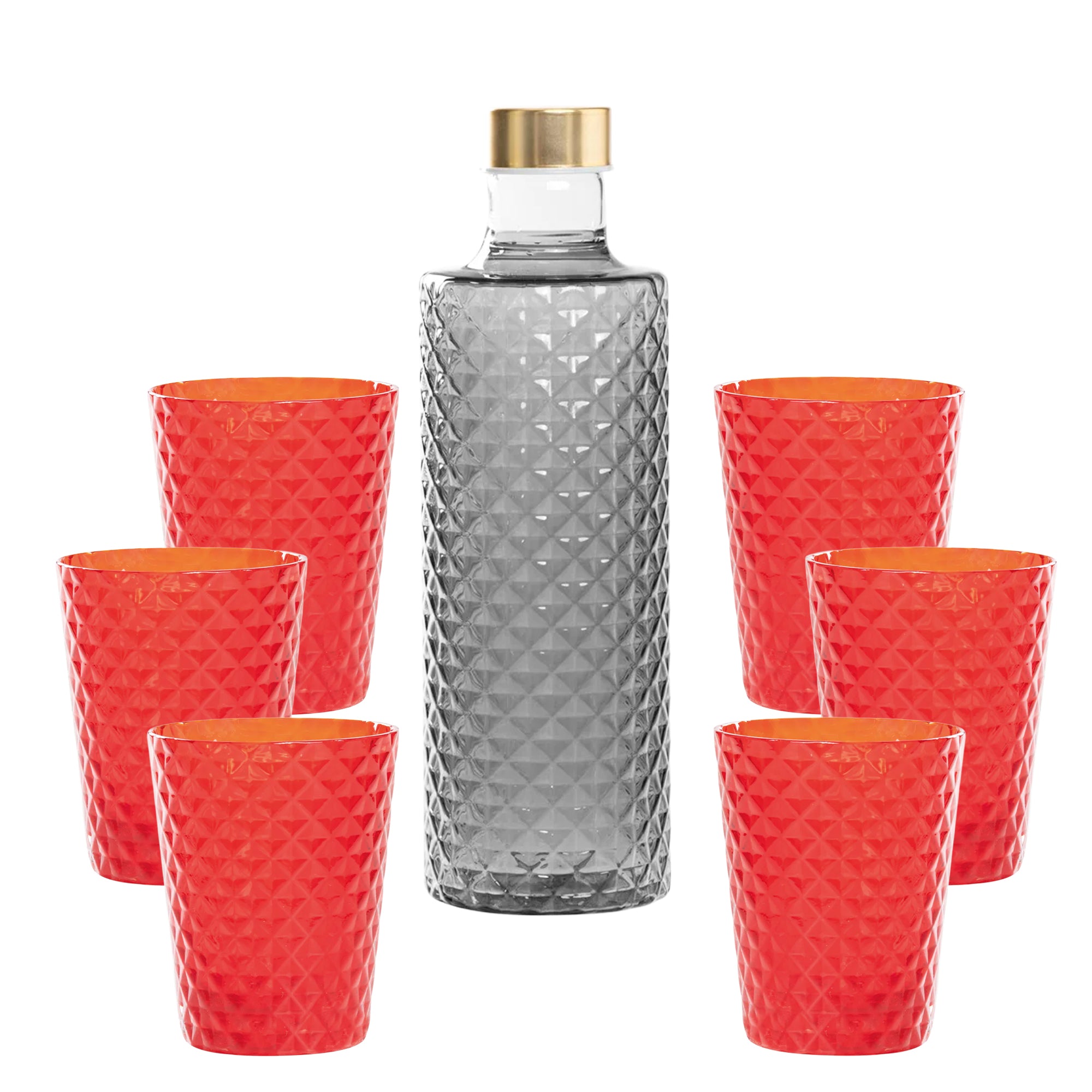 Isolano Set Bicchieri e Bottiglia In Vetro Borosilicato - Set 7 Pz