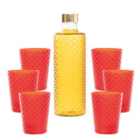 Isolano Set Bicchieri e Bottiglia In Vetro Borosilicato - Set 7 Pz