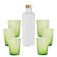 Isolano Set Bicchieri e Bottiglia In Vetro Borosilicato - Set 7 Pz