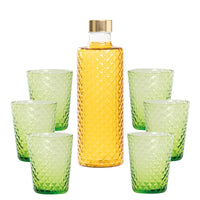 Isolano Set Bicchieri e Bottiglia In Vetro Borosilicato - Set 7 Pz
